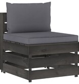 VidaXL 8-delige Loungeset met kussens grijs geïmpregneerd hout