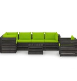 VidaXL 7-delige Loungeset met kussens grijs geïmpregneerd hout