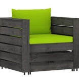VidaXL 7-delige Loungeset met kussens grijs geïmpregneerd hout