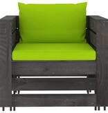 VidaXL 7-delige Loungeset met kussens grijs geïmpregneerd hout