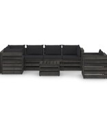 VidaXL 7-delige Loungeset met kussens grijs geïmpregneerd hout