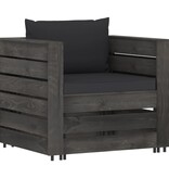 VidaXL 7-delige Loungeset met kussens grijs geïmpregneerd hout