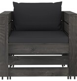 VidaXL 7-delige Loungeset met kussens grijs geïmpregneerd hout