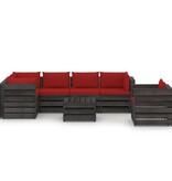 VidaXL 7-delige Loungeset met kussens grijs geïmpregneerd hout