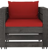 VidaXL 7-delige Loungeset met kussens grijs geïmpregneerd hout