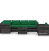 VidaXL 7-delige Loungeset met kussens grijs geïmpregneerd hout
