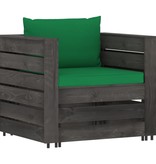 VidaXL 7-delige Loungeset met kussens grijs geïmpregneerd hout