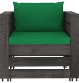 VidaXL 7-delige Loungeset met kussens grijs geïmpregneerd hout