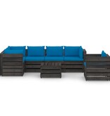 VidaXL 7-delige Loungeset met kussens grijs geïmpregneerd hout