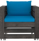 VidaXL 7-delige Loungeset met kussens grijs geïmpregneerd hout