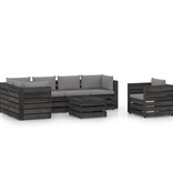 VidaXL 7-delige Loungeset met kussens grijs geïmpregneerd hout