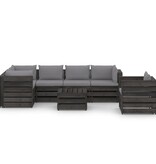 VidaXL 7-delige Loungeset met kussens grijs geïmpregneerd hout