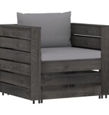 VidaXL 7-delige Loungeset met kussens grijs geïmpregneerd hout