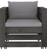 VidaXL 7-delige Loungeset met kussens grijs geïmpregneerd hout
