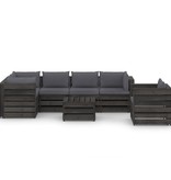 VidaXL 7-delige Loungeset met kussens grijs geïmpregneerd hout