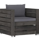 VidaXL 7-delige Loungeset met kussens grijs geïmpregneerd hout