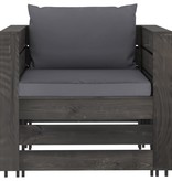 VidaXL 7-delige Loungeset met kussens grijs geïmpregneerd hout