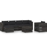 VidaXL 7-delige Loungeset met kussens grijs geïmpregneerd hout
