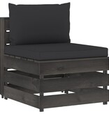 VidaXL 7-delige Loungeset met kussens grijs geïmpregneerd hout