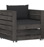 VidaXL 7-delige Loungeset met kussens grijs geïmpregneerd hout