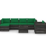VidaXL 7-delige Loungeset met kussens grijs geïmpregneerd hout