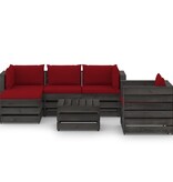 VidaXL 6-delige Loungeset met kussens grijs geïmpregneerd hout