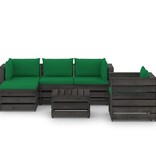 VidaXL 6-delige Loungeset met kussens grijs geïmpregneerd hout