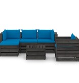 VidaXL 6-delige Loungeset met kussens grijs geïmpregneerd hout