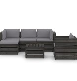 VidaXL 6-delige Loungeset met kussens grijs geïmpregneerd hout