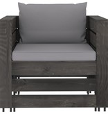 VidaXL 6-delige Loungeset met kussens grijs geïmpregneerd hout