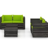 VidaXL 6-delige Loungeset met kussens grijs geïmpregneerd hout