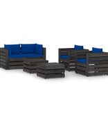 VidaXL 6-delige Loungeset met kussens grijs geïmpregneerd hout