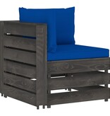 VidaXL 6-delige Loungeset met kussens grijs geïmpregneerd hout