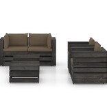 VidaXL 6-delige Loungeset met kussens grijs geïmpregneerd hout