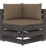 VidaXL 6-delige Loungeset met kussens grijs geïmpregneerd hout