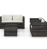 VidaXL 6-delige Loungeset met kussens grijs geïmpregneerd hout