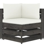 VidaXL 6-delige Loungeset met kussens grijs geïmpregneerd hout