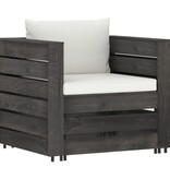 VidaXL 6-delige Loungeset met kussens grijs geïmpregneerd hout