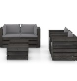 VidaXL 6-delige Loungeset met kussens grijs geïmpregneerd hout