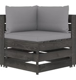 VidaXL 6-delige Loungeset met kussens grijs geïmpregneerd hout