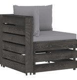 VidaXL 6-delige Loungeset met kussens grijs geïmpregneerd hout