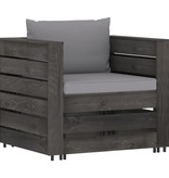 VidaXL 6-delige Loungeset met kussens grijs geïmpregneerd hout
