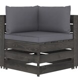 VidaXL 6-delige Loungeset met kussens grijs geïmpregneerd hout
