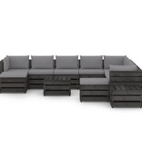 VidaXL 12-delige Loungeset met kussens grijs geïmpregneerd hout