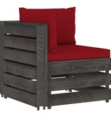VidaXL 11-delige Loungeset met kussens grijs geïmpregneerd hout