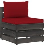 VidaXL 11-delige Loungeset met kussens grijs geïmpregneerd hout