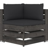 VidaXL 11-delige Loungeset met kussens grijs geïmpregneerd hout