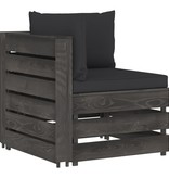 VidaXL 11-delige Loungeset met kussens grijs geïmpregneerd hout