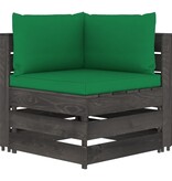 VidaXL 11-delige Loungeset met kussens grijs geïmpregneerd hout