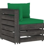 VidaXL 11-delige Loungeset met kussens grijs geïmpregneerd hout
